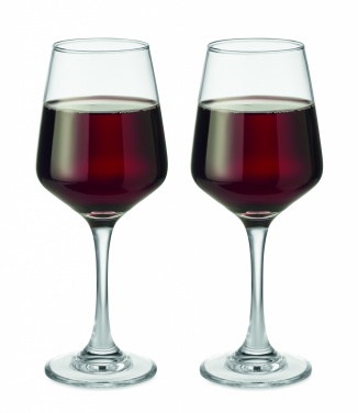 Logo trade promotional giveaways picture of: Set of 2 wine glasses